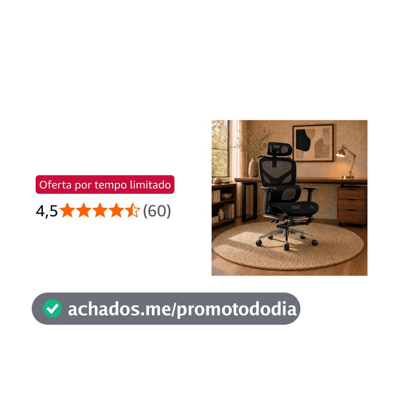 Laruno Cadeira de Escritório Ergonômica Soberano Preta 200kg