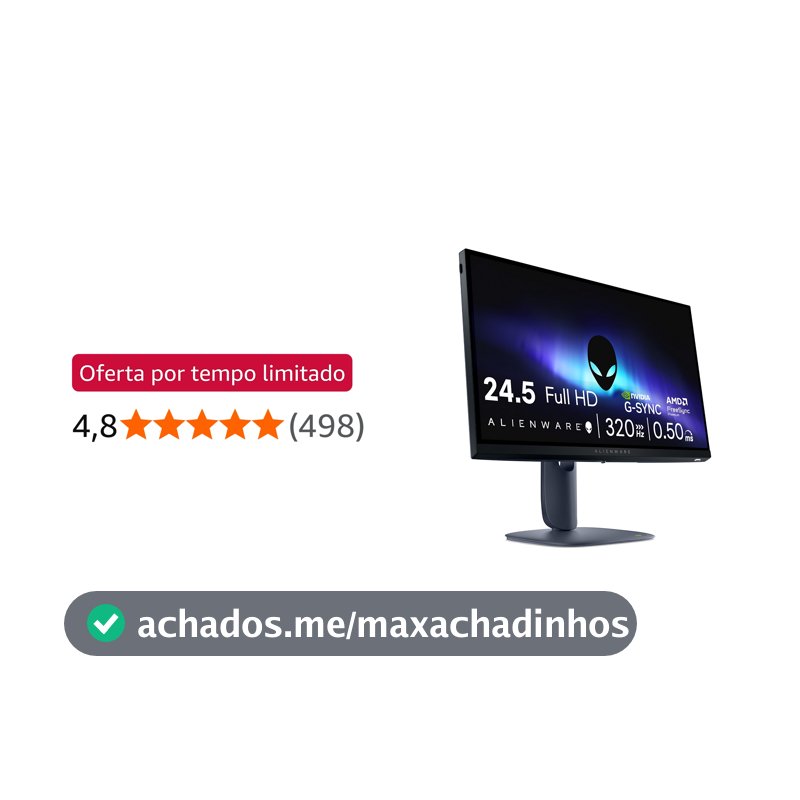 Monitor Gamer Alienware 25", Full Hd (1920 x 1080), 320 Hz, Aw2525hm