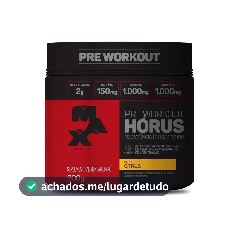 Suplemento Pré-Treino Max Titanium Hórus, Citrus, 300g