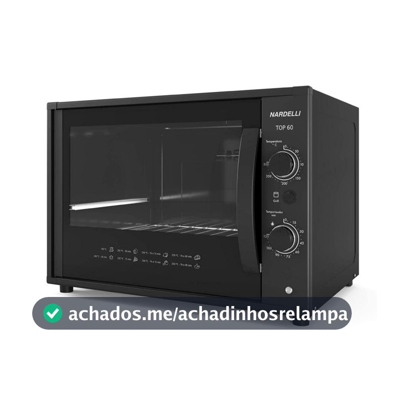 Forno Nardelli El�trico Bancada Top 60 Black 60 Litros