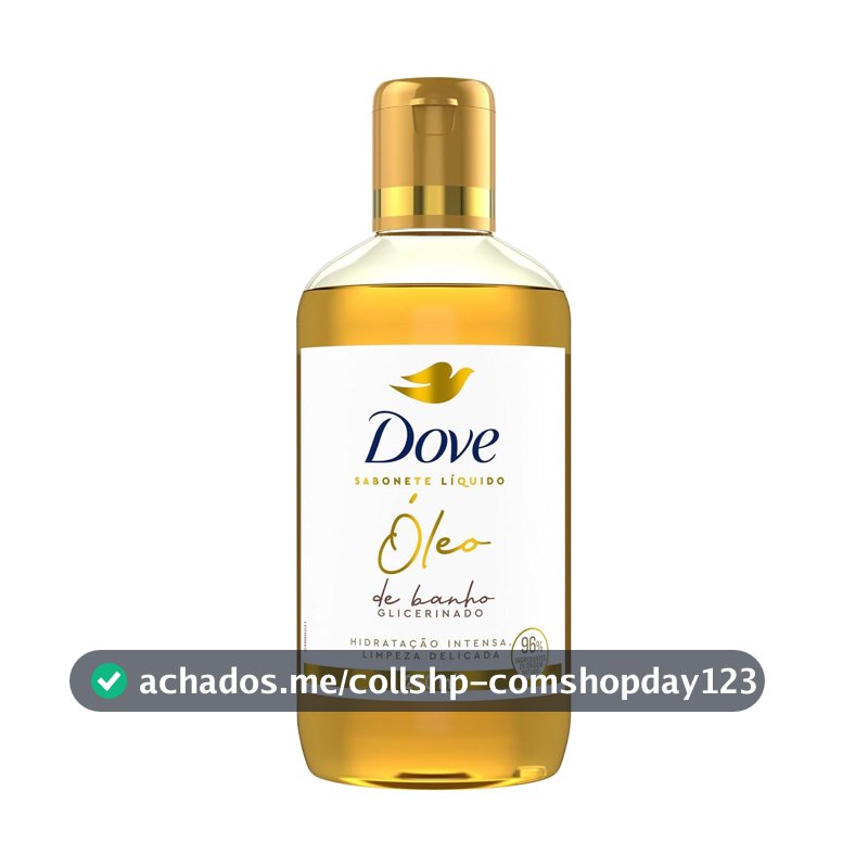Dove Óleo de Banho Hidratação Intensa e Limpeza Delicada, Glicerinado com 96% Ingredientes de Origem Natural 240 ml