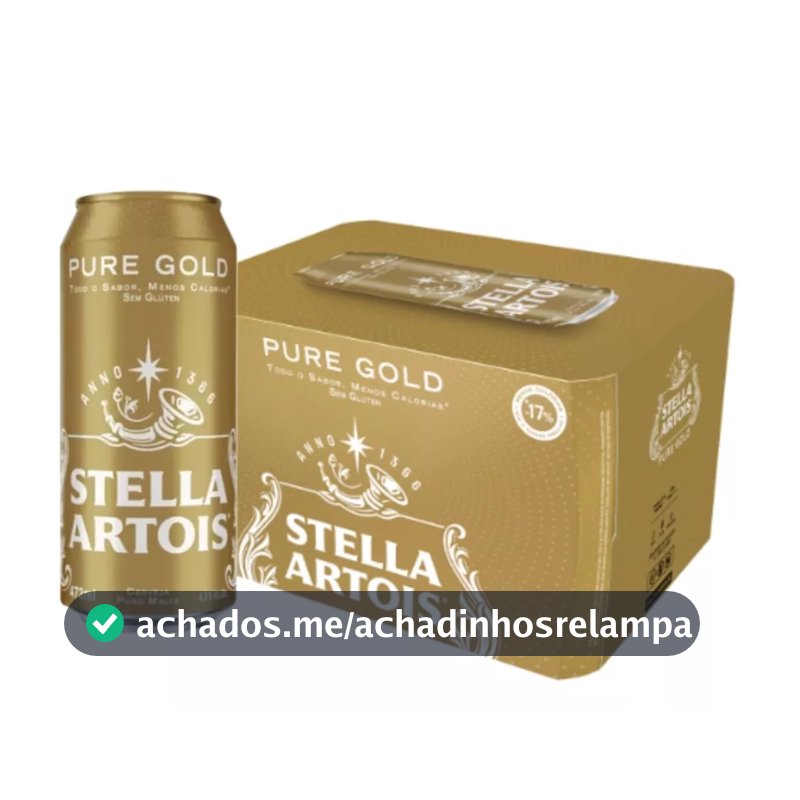 Cerveja Sem Glúten Stella Artois, Pure Gold, Lata 473ml, Pack com 12 unidades