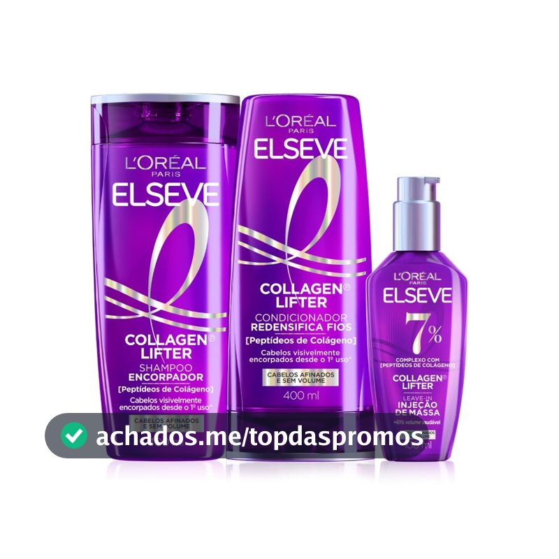 Shampoo Condicionador Sérum Elseve L'Oréal Colágeno 400ml+400ml+100ml