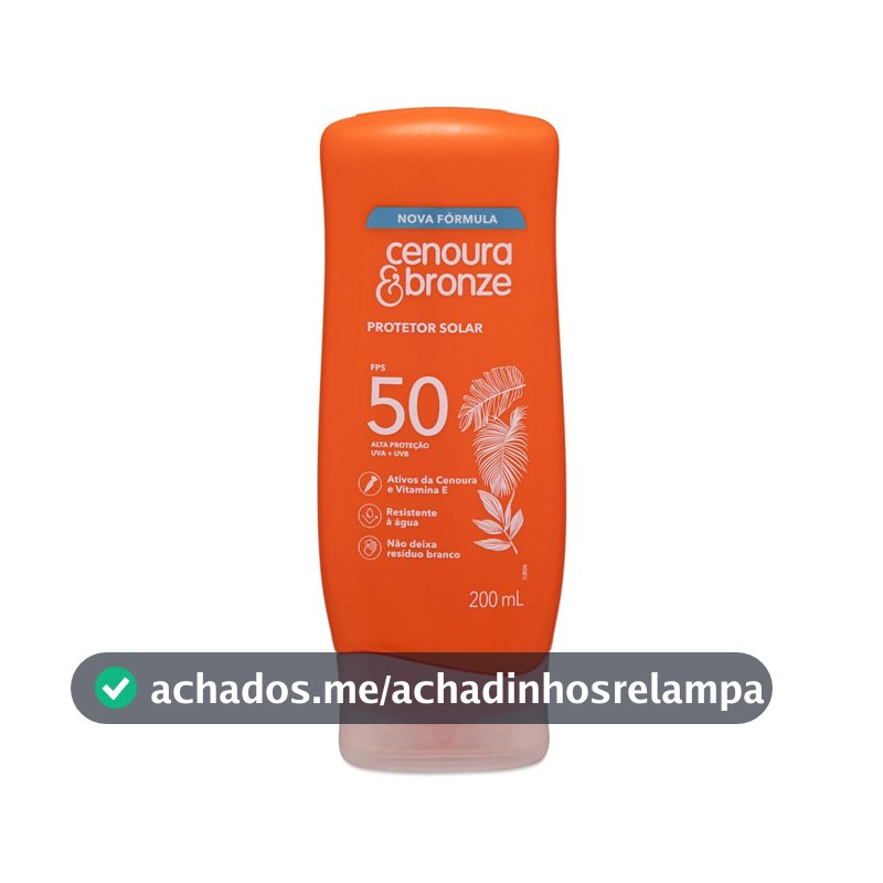 Protetor Solar FPS 50 Cenoura & Bronze 200ml