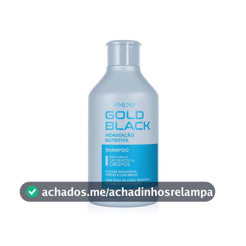 Shampoo Amend Gold Black Hidratação Nutritiva, 250ml