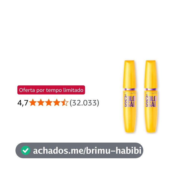 Kit Máscara de Cílios Colossal Volum' Express Maybelline Preto 8ml + 8ml