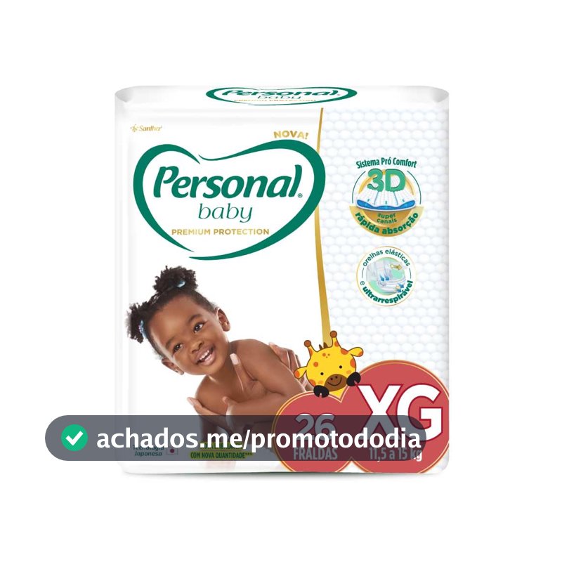Personal Fralda Baby Premium Protection Xg Com 26 Unidades