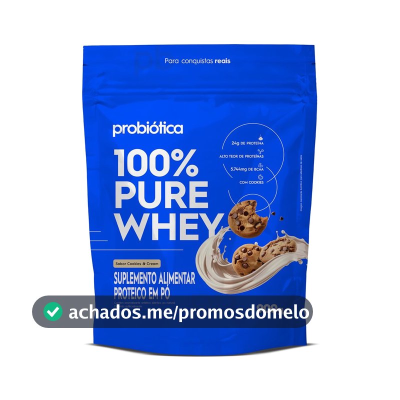 Probiótica 100% Pure Whey Nova Fórmula - 900G Refil Cookies and Cream -