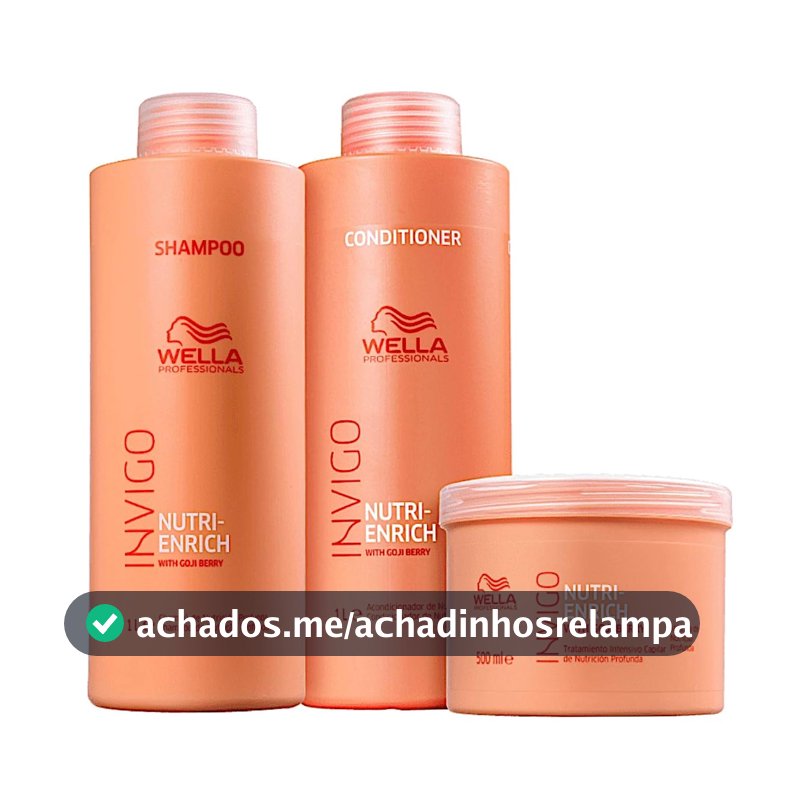 Kit Wella Professionals Invigo Nutri-Enrich - Shampoo 1000ml + Condicionador 1000ml + Máscara 500ml