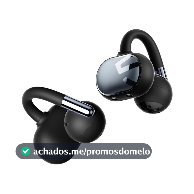 SOUNDPEATS Clip1 Fones Open-Ear, Dolby Audio, Hi-Res, LDAC, IPX5 (deep black)
