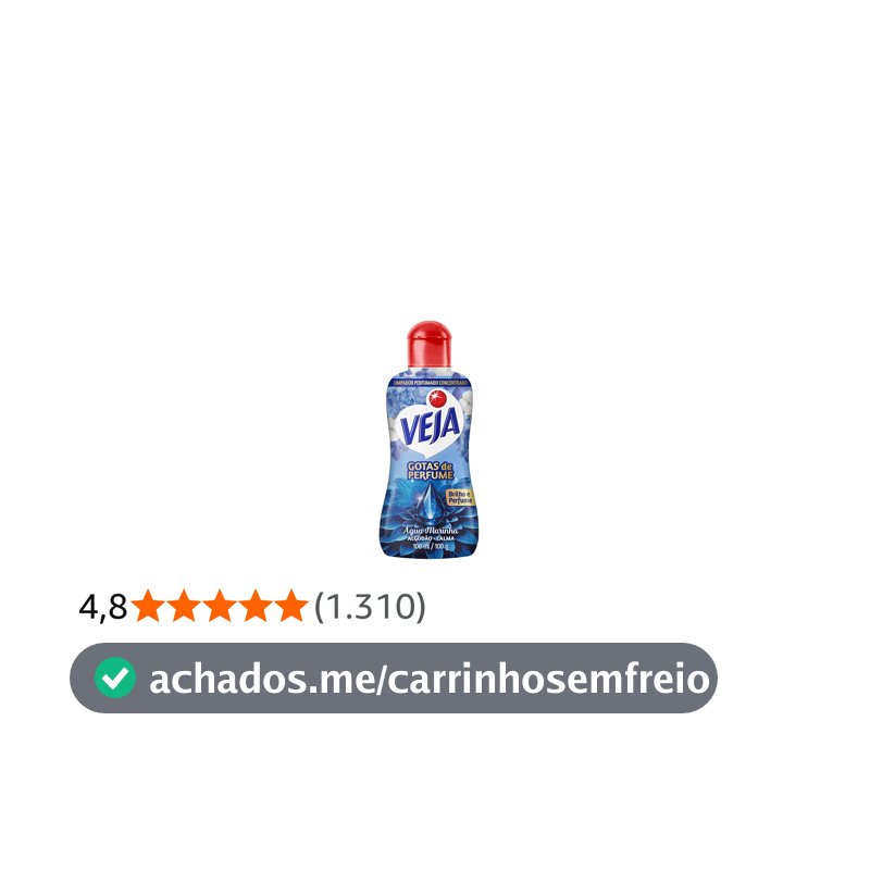 Veja Gotas de Perfume Água Marinha Algodão Limpador Perfumado Concentrado 100 ml