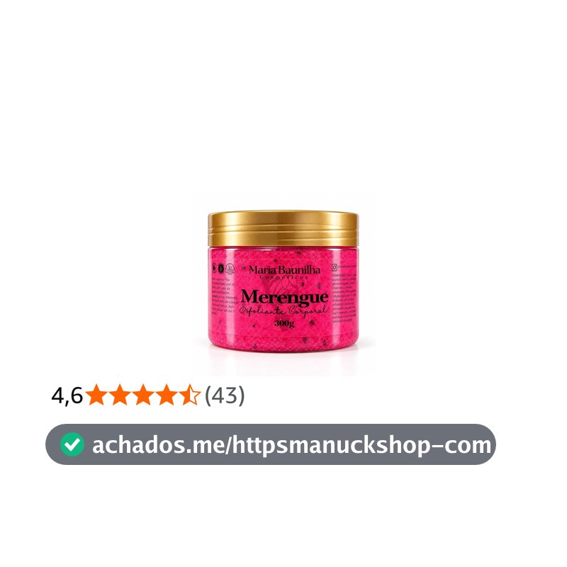 Esfoliante Corporal Sugar Scrub Merengue de Morango - Maria Baunilha Cosméticos