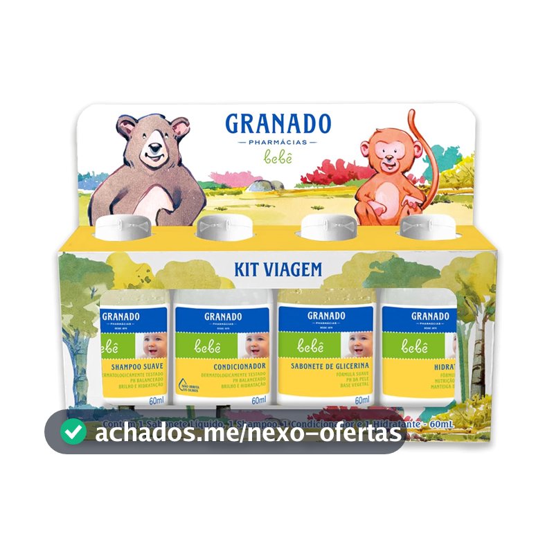 Kit de Viagem para Bebê Granado, 60ml, Kit com 4 Unidades