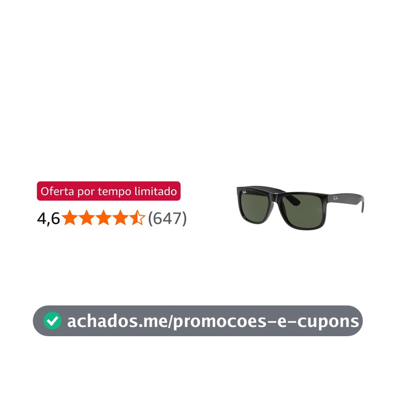 Óculos de Sol Ray-Ban Justin Unissex, Tamanho 57