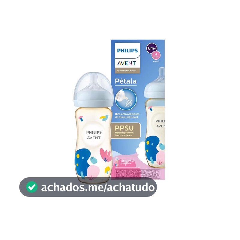 Philips Avent Mamadeira PPSU Anticólica Natural Response 330ml, Bico 6m+ Fluxo Rápido, resistente ao Calor, Sem BPA