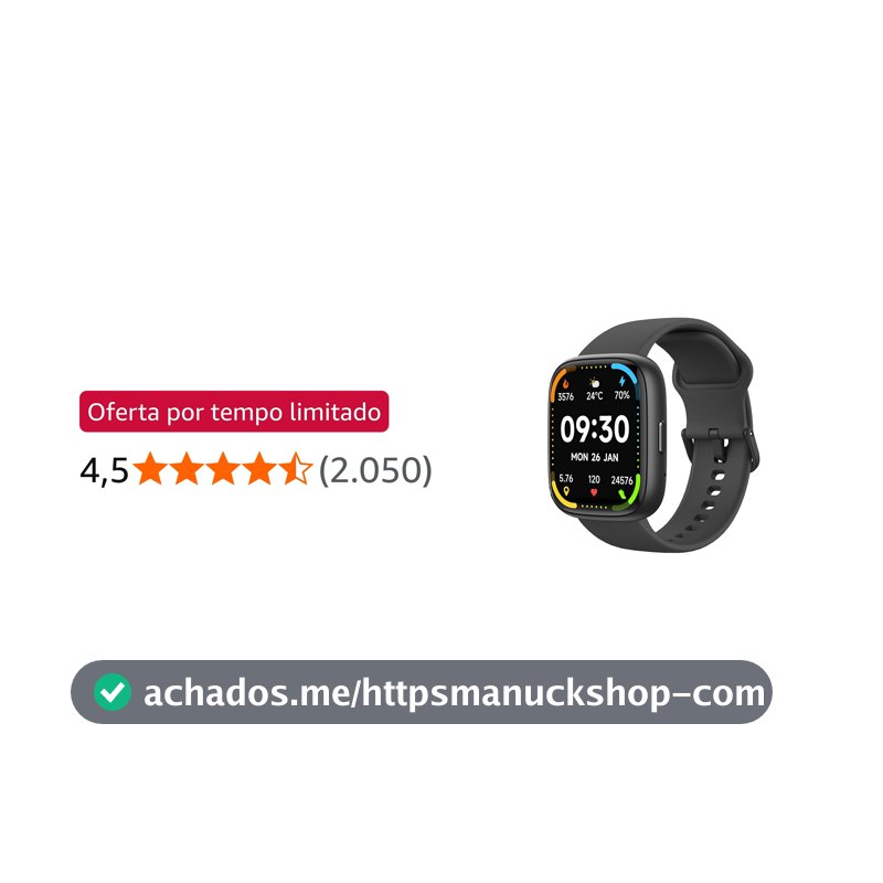 Bettdow SmartWatch, relogio smartwatch com Ecrã tátil e Alexa, à prova d'água IP68, relogio feminino e masculino, com 100+ modo esportivo e recebimento de notificações(preto)