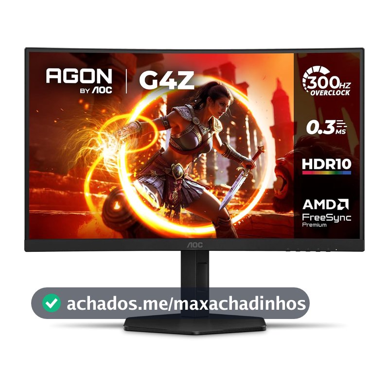 Monitor Gamer Curvo AOC AGON G4Z 27" 300Hz 0,3ms HDR10 Base Ajustável C27G4Z/P