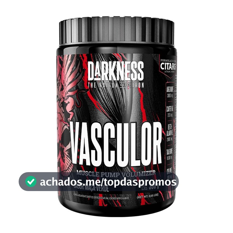 Suplemento em Pó Darkness Vasculor, Sabor Maçã Verde, 300g