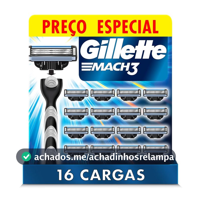 Gillette Mach3 Carga para Aparelho de Barbear 16 Unidades