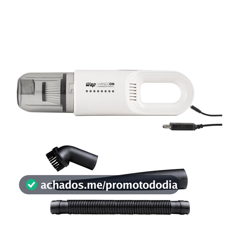 WAP Aspirador de Pó de Mão HANDSON à Bateria, Portátil, 110ml, com Filtro Lavável, 50W 7,4VDC