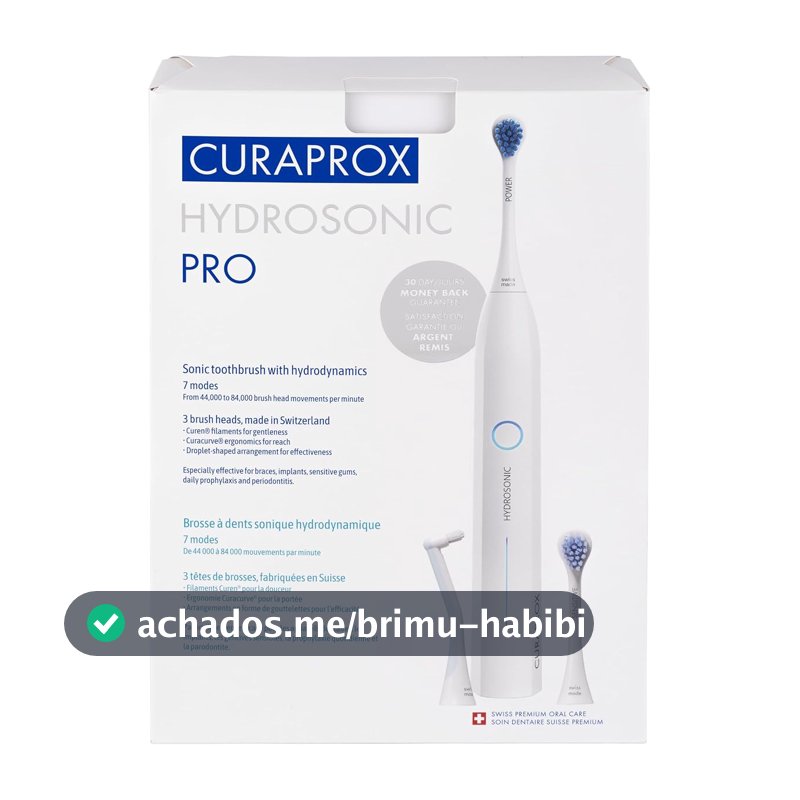 Curaprox Escova de dentes Hydrosonic Pro Sonic – para dentes sensíveis, implantes e aparelhos
