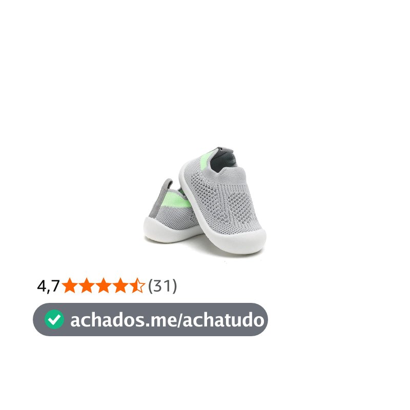 Tênis Sapatinho Meia Infantil Antiderrapante para Primeiros Passos, Bebê 0-36 Meses, Malha Flexível, Ultra Leve 28g, Unissex, Cinza, Azul, Amarelo ou Rosa