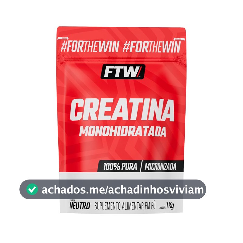 Creatina 100% Pura Refil 1KG 333 Doses Monohidratada FTW - Sem sabor
