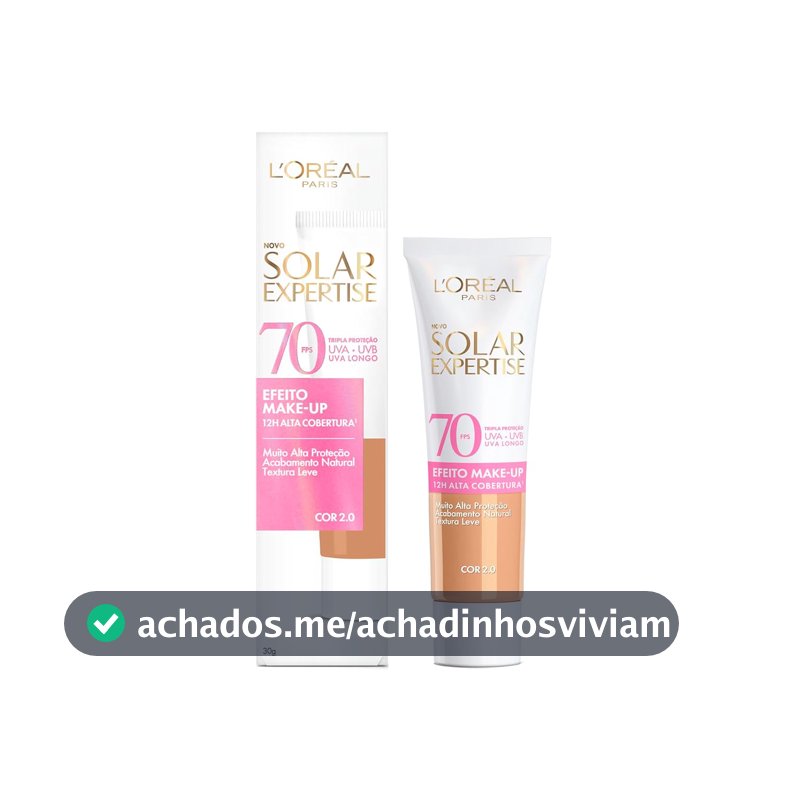 Protetor Solar com cor L'Oréal Paris Solar Expertise FPS 70 Efeito Make-Up