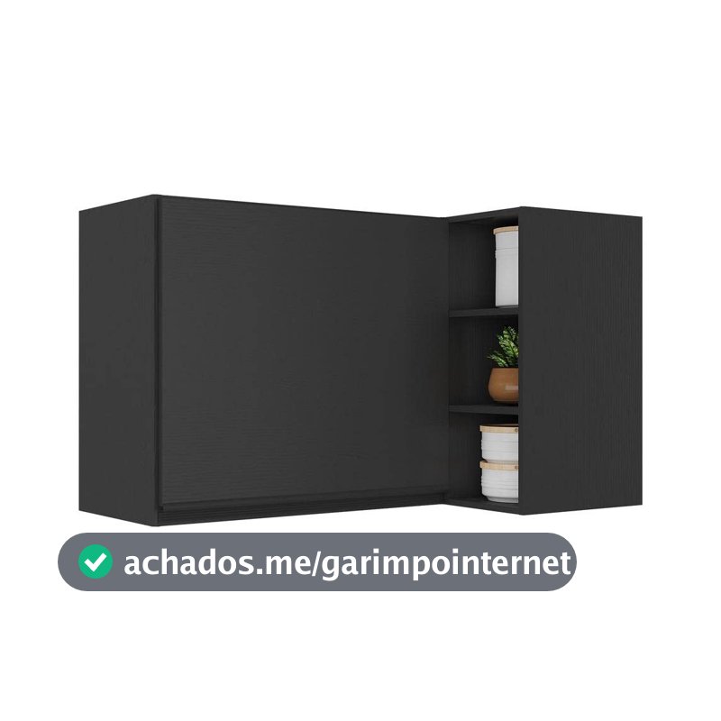 Armário de Cozinha Aéreo de Canto Veneza Multimóveis Mp3742.895 Preto