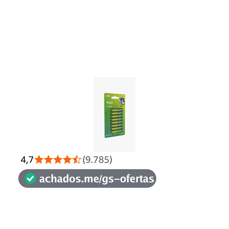 Pilha Alcalina AAA com 16 unidades Elgin Palito