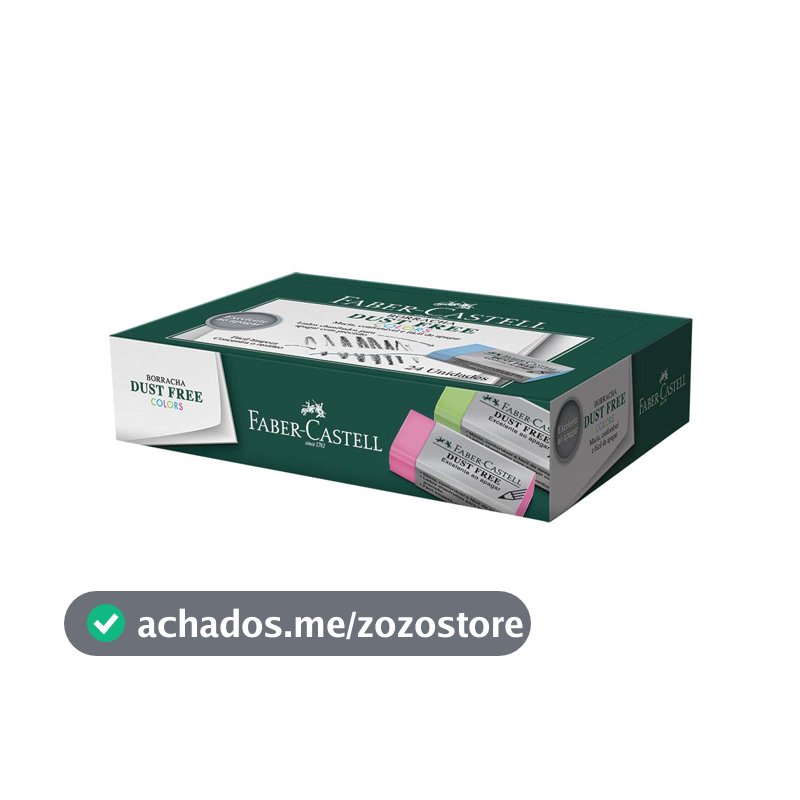 Borracha Dust Free, Faber-Castell, 187138, Multicor, pacote de 24