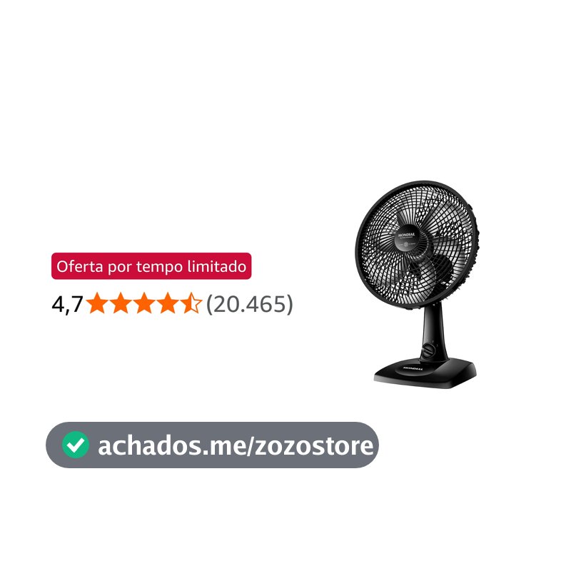 MONDIAL Ventilador de Mesa 110V, 30cm, 6 pás, Super Power - VSP-30-B