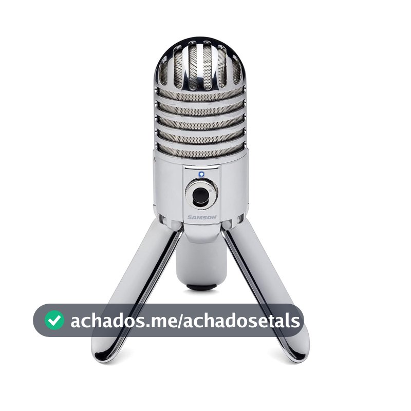 Microfone USB Condensador Cardioide Com Tripe De Mesa Embutido Meteor Samson