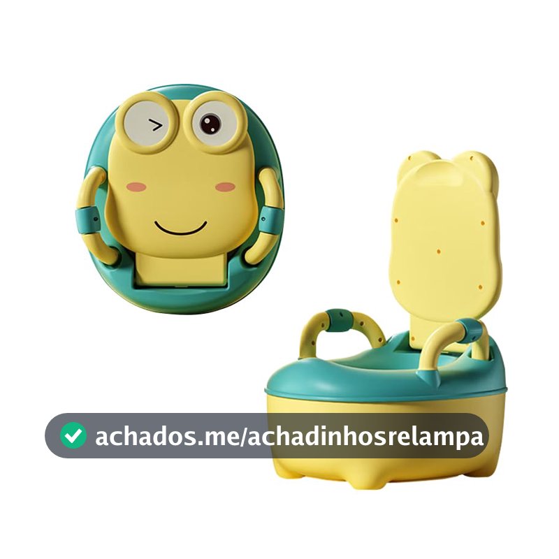 JOYA KID Troninho Infantil Sapinho Dobrável com Encosto, Penico Infantil Portátil, Assento Sanitário para Desfralde, Vaso Infantil para Meninos e Meninas, Amarelo