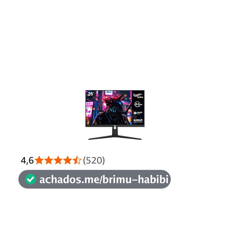 Haiz Monitor Gamer 25'' 144hz 0.5ms 1920x1080 Adaptative Sync FHD HDMI/DP IPS VESA