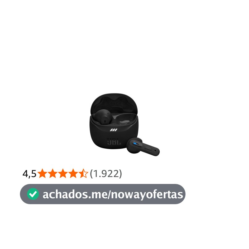 JBL, Fone de Ouvido Bluetooth, Tune Flex 2, Sem Fio, Com Cancelamento de Ruído, Resistente À Água e Poeira - Preto