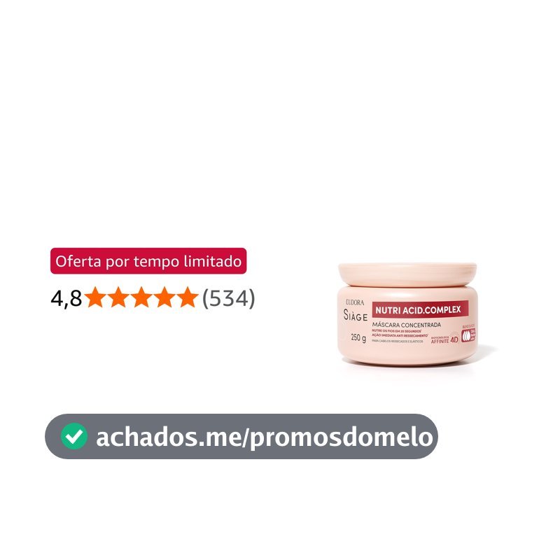 Eudora Siàge Nutri Acid.Complex Máscara Capilar Concentrada 250g