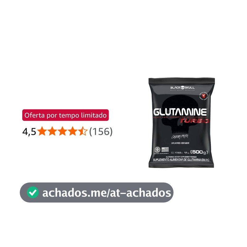 Refil Glutamine Turbo 500G, Black Skull