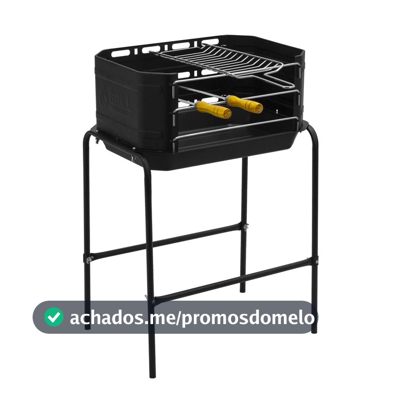 Churrasqueira Portátil Móvel Pro Tork Grill Machine Com Grelha + Espetos
