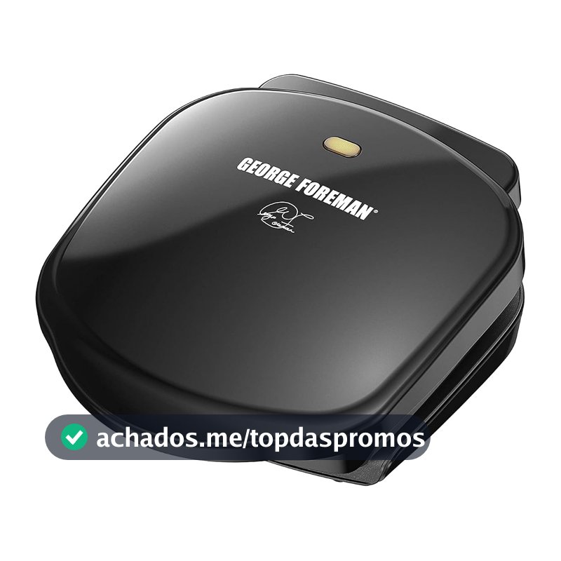 George Foreman GR10B Prato clássico elétrico para ambientes internos Grill e Panini Press, preto