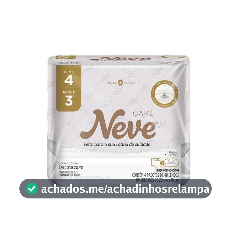 Lenço Umedecido Neve Care Leve 4 Pague 3