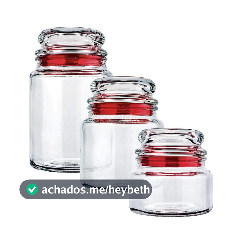 Euro Home - Conjunto com 3 Potes Multiuso de Vidro, Tampa Herméticas - VDR1129-VM