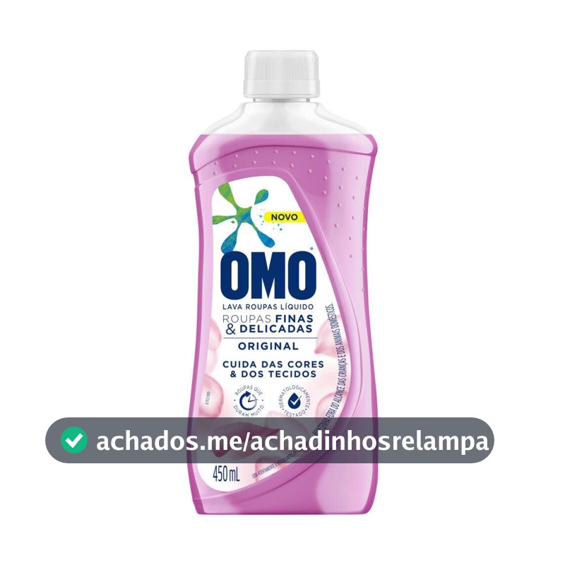 OMO Lava-Roupas Líquido Roupas Finas E Delicadas Original Frasco 450Ml Omo 450 Ml