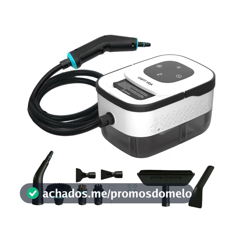 Limpador de Vapor Portátil Alta Pressão e Alta Temperatura 2500W 4Bar 105°C, 8 Níveis de Ajuste de Vapor, Reservatório 1250ml, 8 Bocais de Limpeza, para Cozinha,Casa,Banheiro, Veículos e Passar Roupas