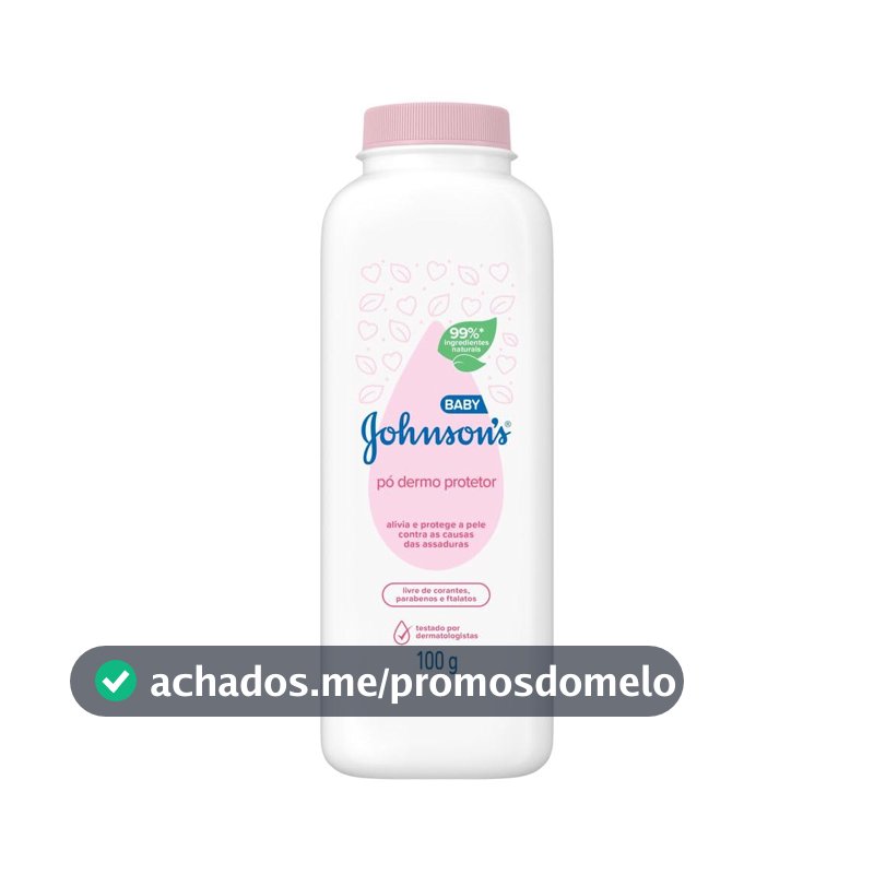 Pó Dermo Protetor Johnson's Baby, 99% Ingredientes Naturais, 100g