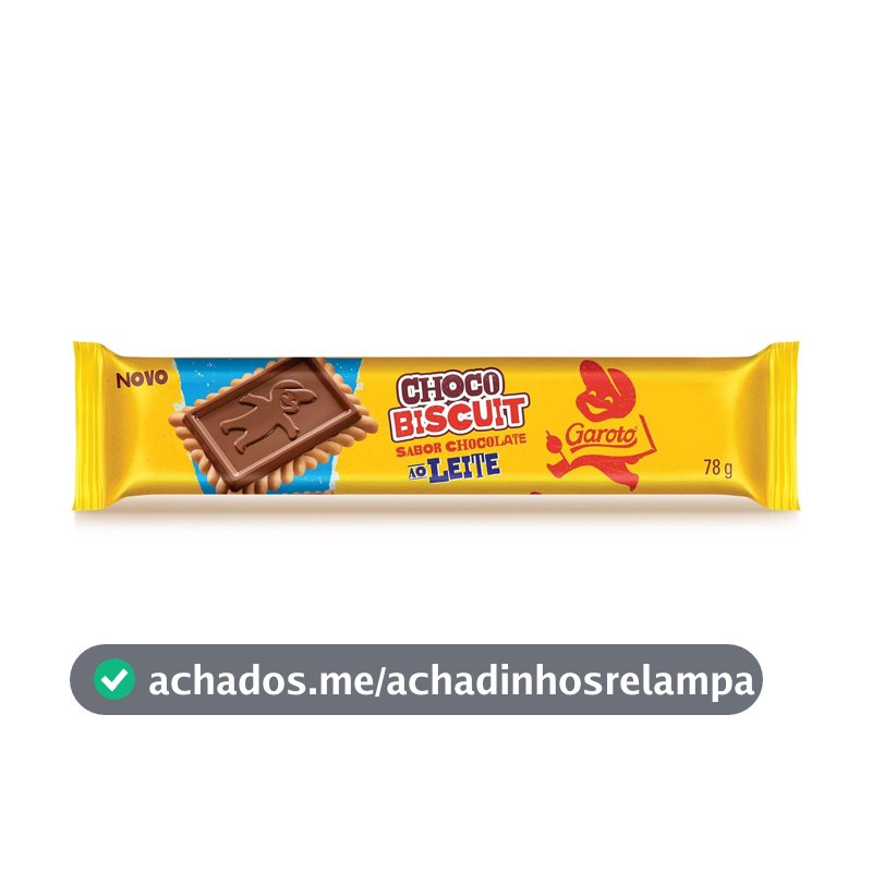 Biscoito com Chocolate Chocobiscuit GAROTO ao Leite 78g