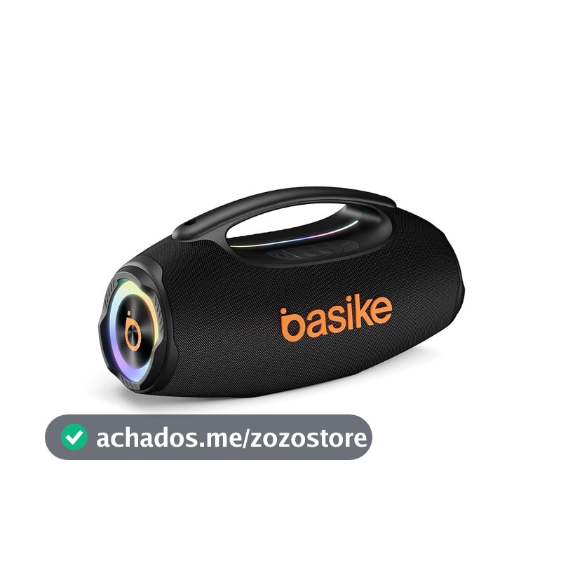 Basike Caixa de Som Bluetooth Portátil 80W RMS (Pico 120W), TWS Estéreo