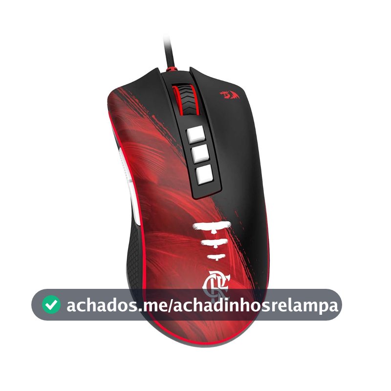 Mousepad Gamer Redragon Flamengo Mantle Preto e Vermelho Speed Tecido 900x400x4mm FL032