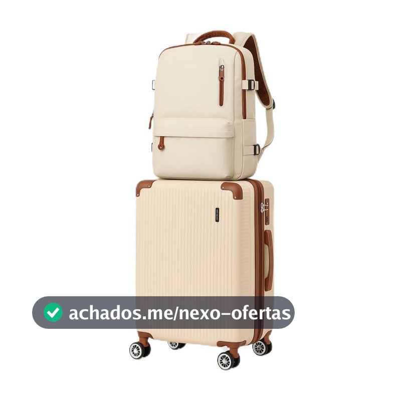 Mala de Bordo 10kg Mochila Bagagem de Mão com 4 Rodas Duplas 360°