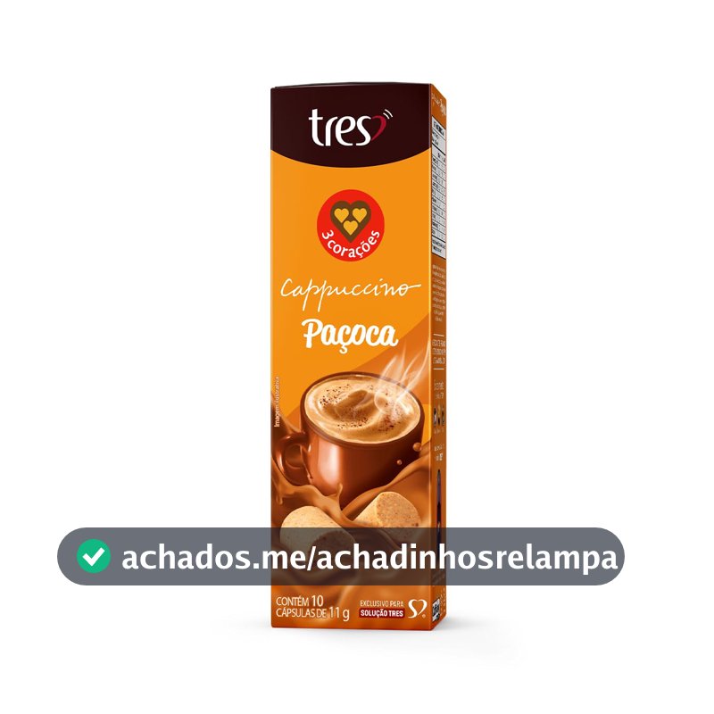 3 Corações Capsula de Cappuccino Paçoca TRES - 10 unid